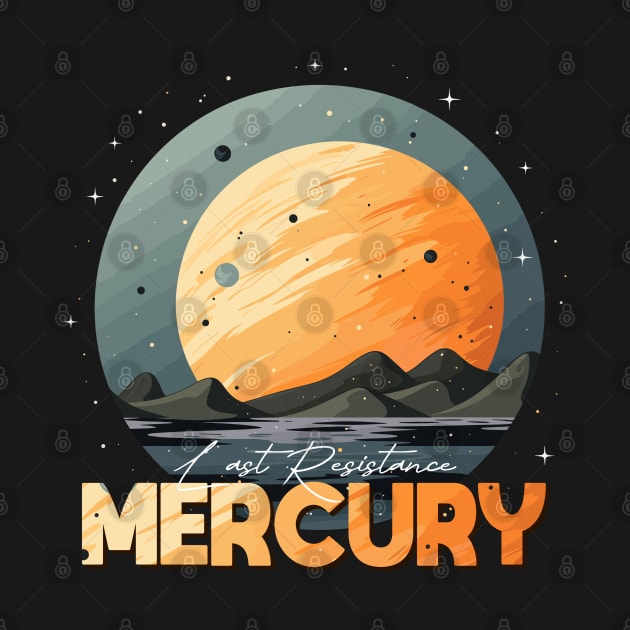 Mercury Planet Logo, Solar System Space Exploration Art by Moonfarer