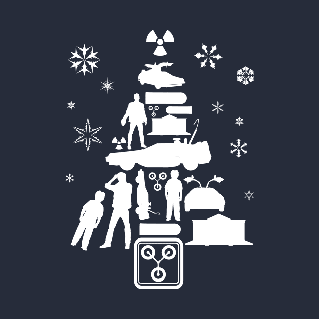 Back To The Future Christmas Tree Silhouette White by Rebus28