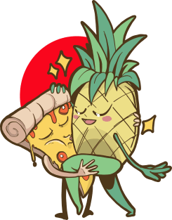 Funny Pineapple Pizza Forbidden Love Hawaiian Magnet