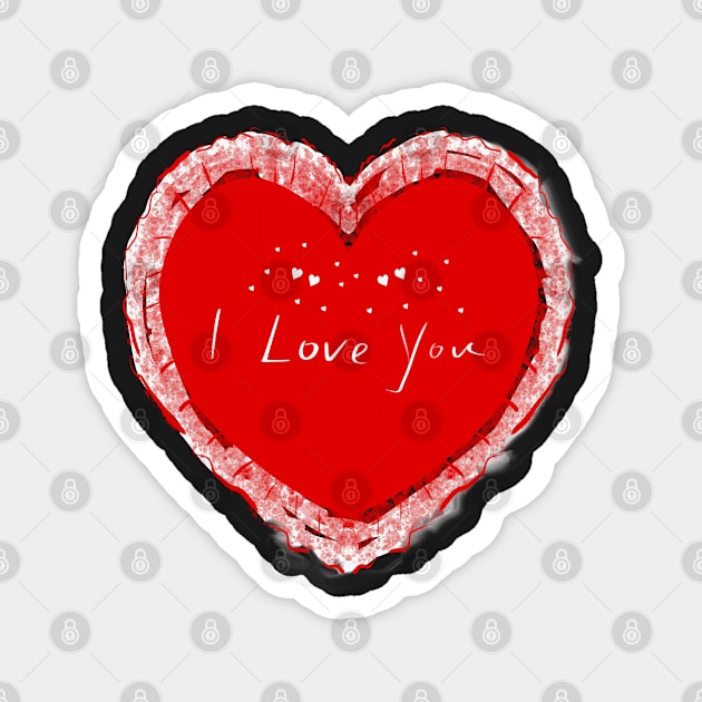 I Love You Heart Magnet by designs-by-ann