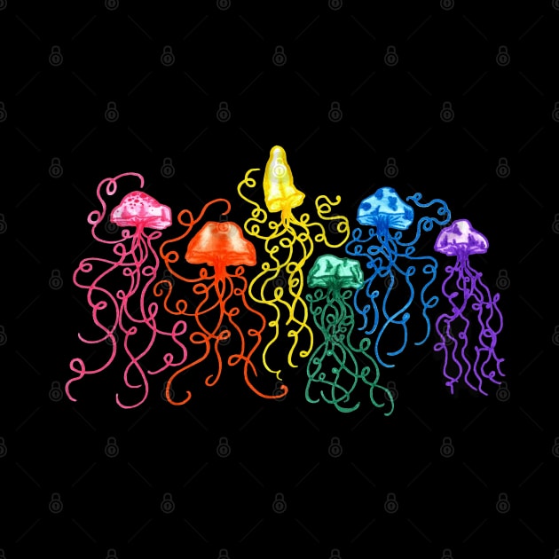 Neon Rainbow Jellyfish by TooCoolUnicorn