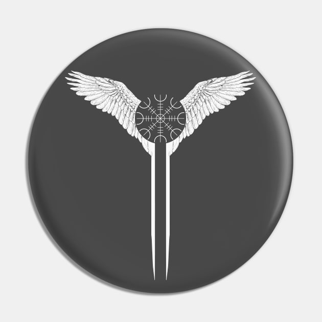 Valkyrie-Helm Of Awe Pin by ValhallaDesigns