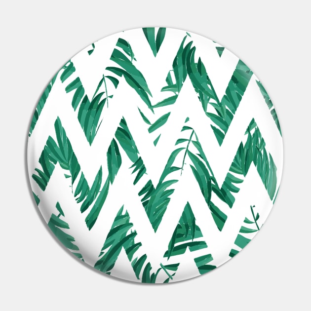 Palm Leaves Zig Zag Line (White) Pin by Glenn Landas Digital Art