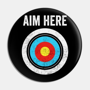 Aim Here Dartboard Bullseye Pin