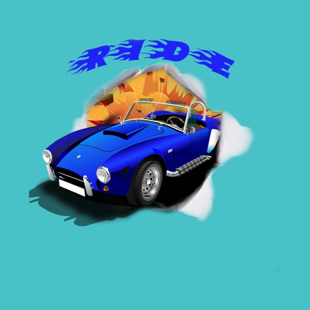 Blue Cabrio Car by Nimoy