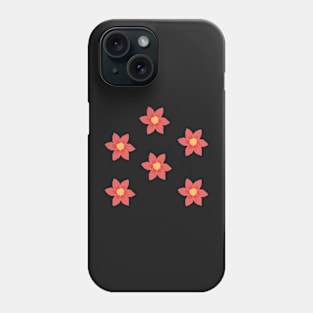 Red Flowers Pixel Art Phone Case