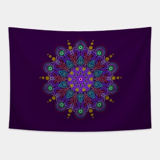 Ornate Metallic Mandala Tapestry