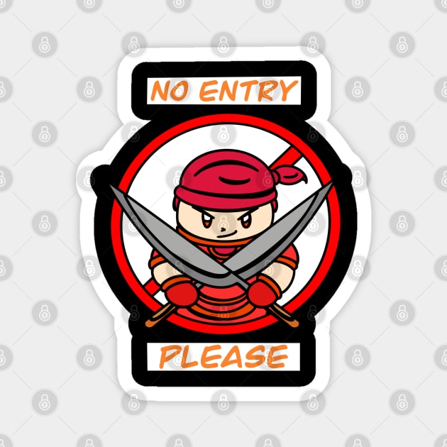 No entry please cute style Magnet by Andrew Hau