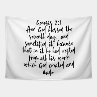 Genesis 2:3 Bible Verse Tapestry