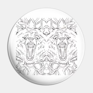 Geometric Bear Pattern , traditional tattoo inspired design Pin