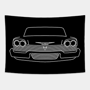 Plymouth Fury outline graphic (white) Tapestry