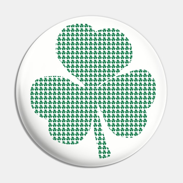 Green Shamrocks in a Shamrock Pin by ellenhenryart