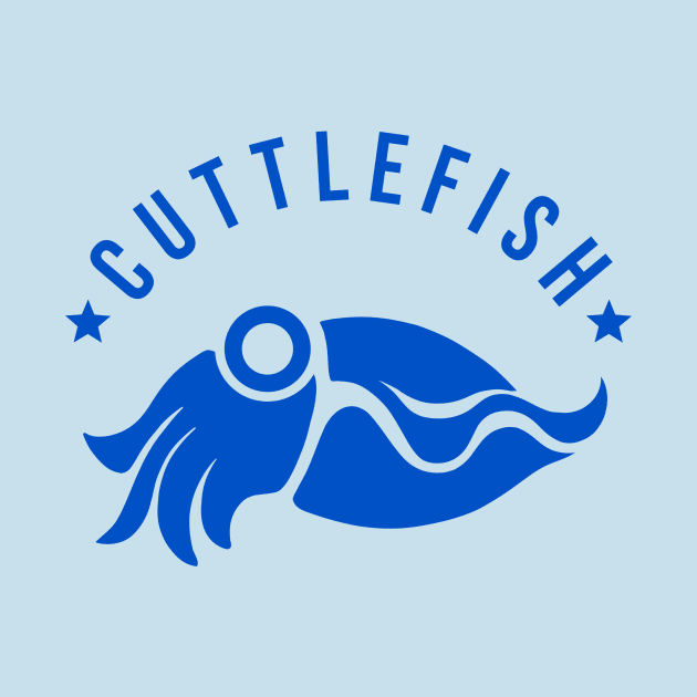 Stylized, minimalist Cuttlefish for sea life lovers by croquis design