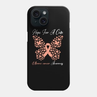 Hope For A Cure Butterfly Gift 3 Uterine cancer Phone Case