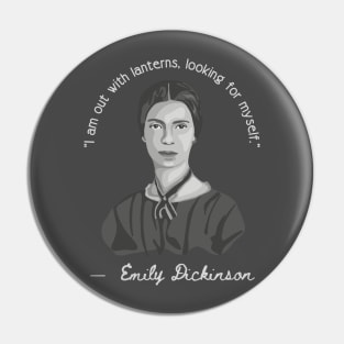 Emily Dickinson Portrait and Quote Pin