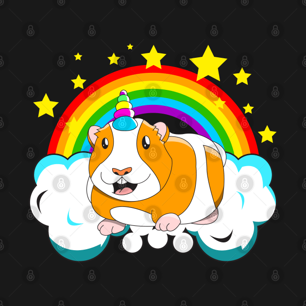 Guinicorn Guinea Pig Unicorn Rainbow by aneisha