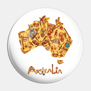 Aboriginal Map Australia Pin