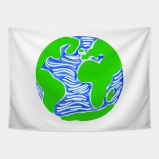 Planet Earth Sketch (MD23ERD001b) Tapestry