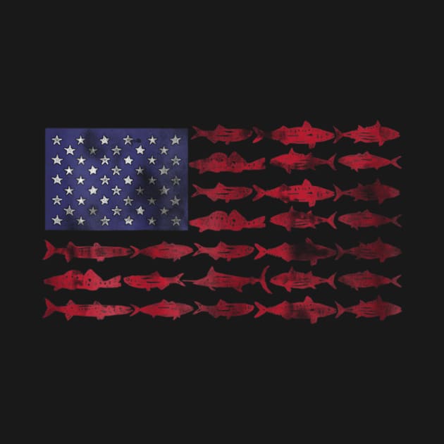 Vintage Usa Fish American Flag Fishing Gifts by Jannysingle