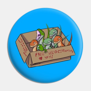 Adopt a Velociraptor Pin