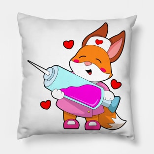 Fox as Nurse with Syringe Pillow