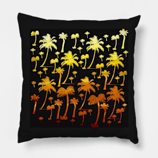 golden tropical forest digital pattern Pillow