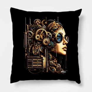 Steampunk Fantasy:  Beauty Amidst Gears and Time Pillow