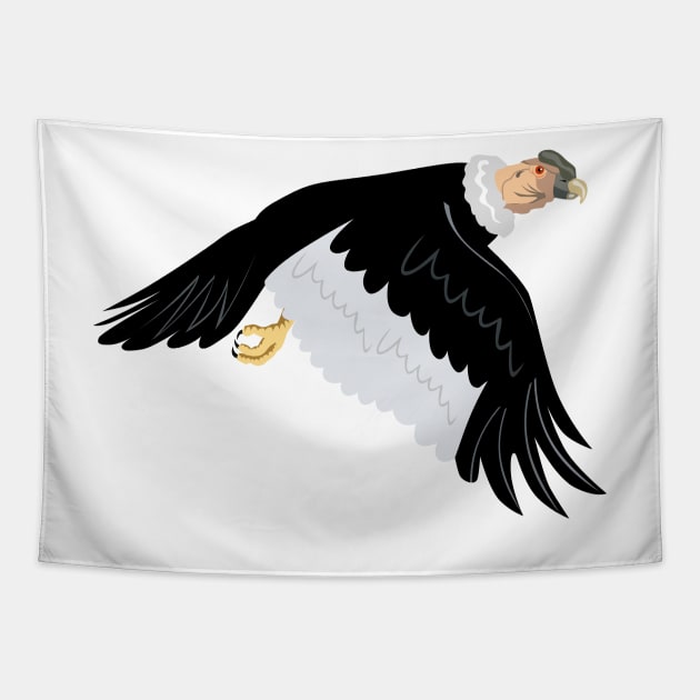 Andean Condor in Flight Retro Tapestry by retrovectors