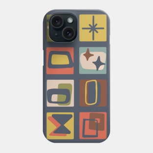 Mid Century Modern Patches in Muted Jewel Tones Phone Case