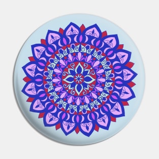 Flower Mandala Blue Pin