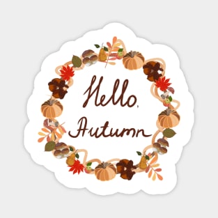 Hello autumn design fall Magnet