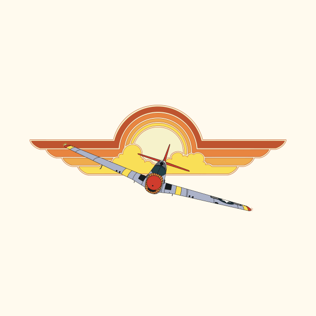 P-51 Mustang Sunset by Kassi Skye