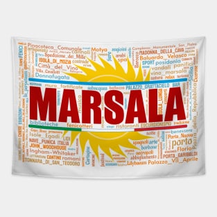 Marsala Wordart Tapestry