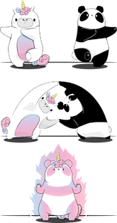 Panda with Unicorn Fusion Magnet