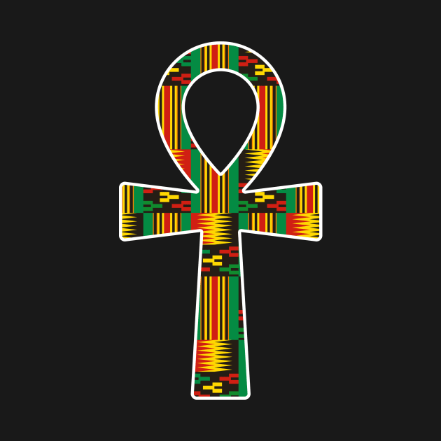 Ankh Aymbol with African Kente Pattern by kentevibes