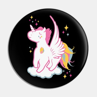 Cute Kawaii pink stars Penelope Magic Unicorn BoomBoomInk Pin