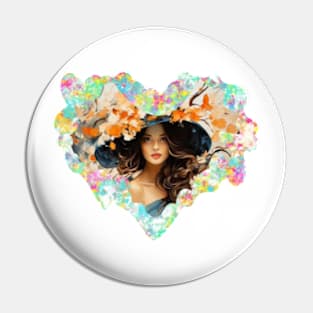 beautiful girl with flowers Pin