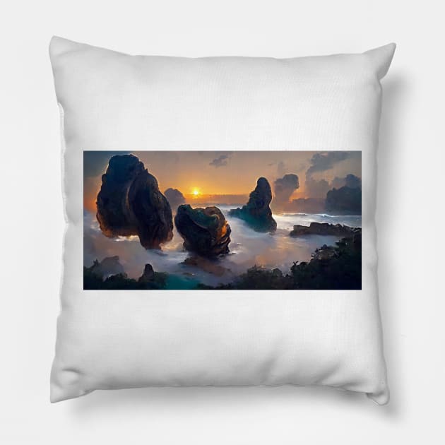 Rocks on the Shore Pillow by endage