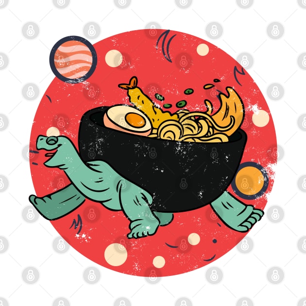 Kawaii Tortoise Ramen Noodles Space Otaku Ramen Bowl Turtle by alcoshirts