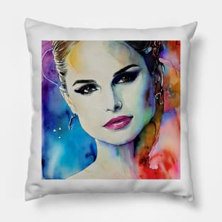 portrait of Natalie Portman Pillow