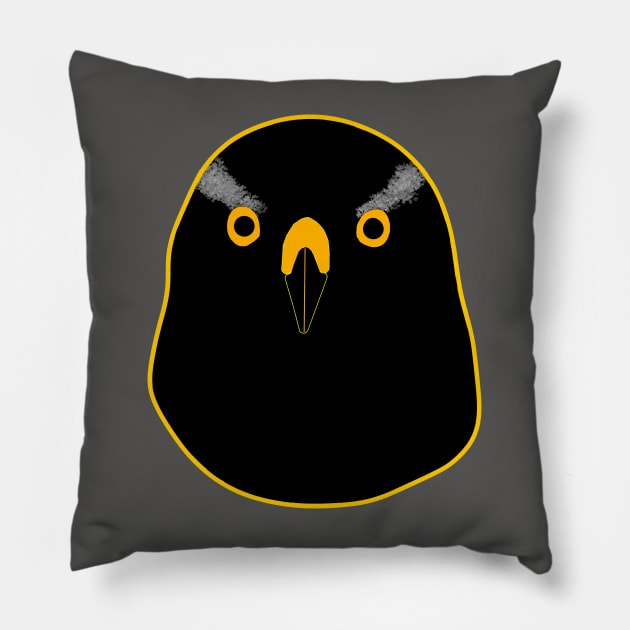 Black Goshawk with yellow eyes Pillow by dalyndigaital2@gmail.com