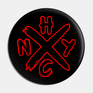 NYHC graffiti red and black Pin