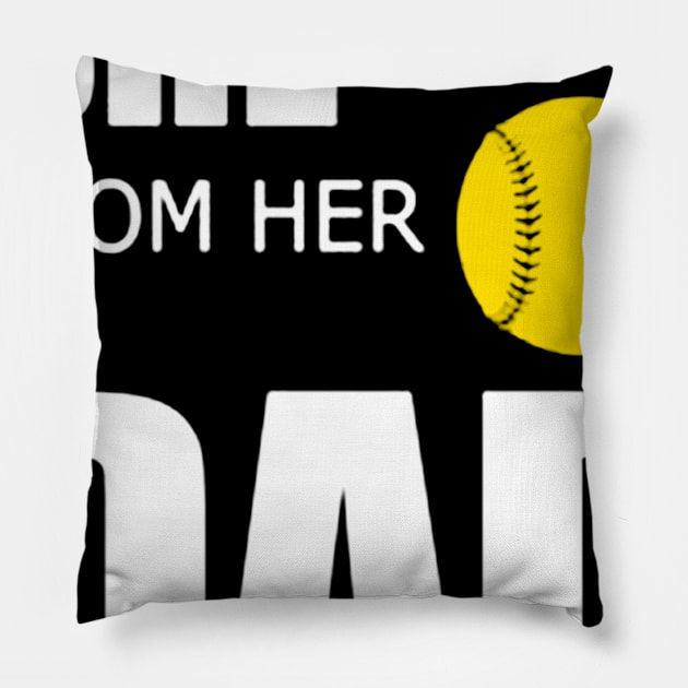 She Got It From Her Dad Gift T-shirt For Women Love Baseball Pillow by darius2019