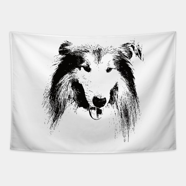 Collie Face Design - A Collie Christmas Gift Tapestry by DoggyStyles