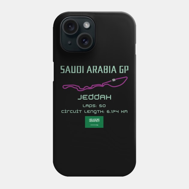 Saudi Arabian Grand Prix, Jeddah Circuit, Formula 1 Phone Case by Pattyld