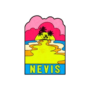 Nevis Groovy Sunset 70's Hippie Hippy Vintage Saint Kitts T-Shirt