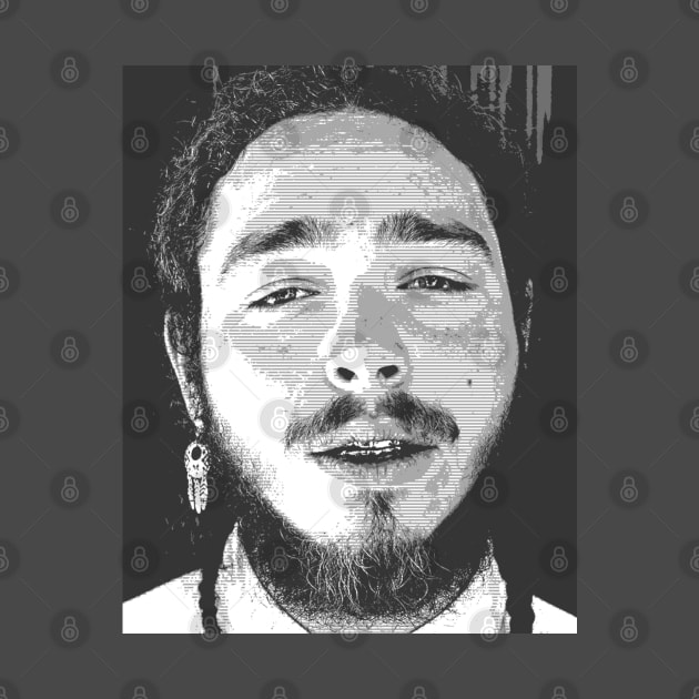 post malone in balck & white by bahullah_art