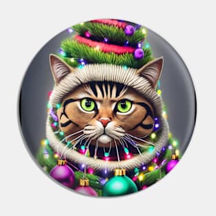 Christmas tree cat Pin