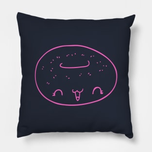 Happy Donut Pink Smiling Face Pillow