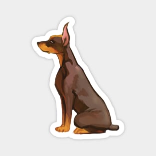 BROWN DOBERMAN DOG CUTE Magnet